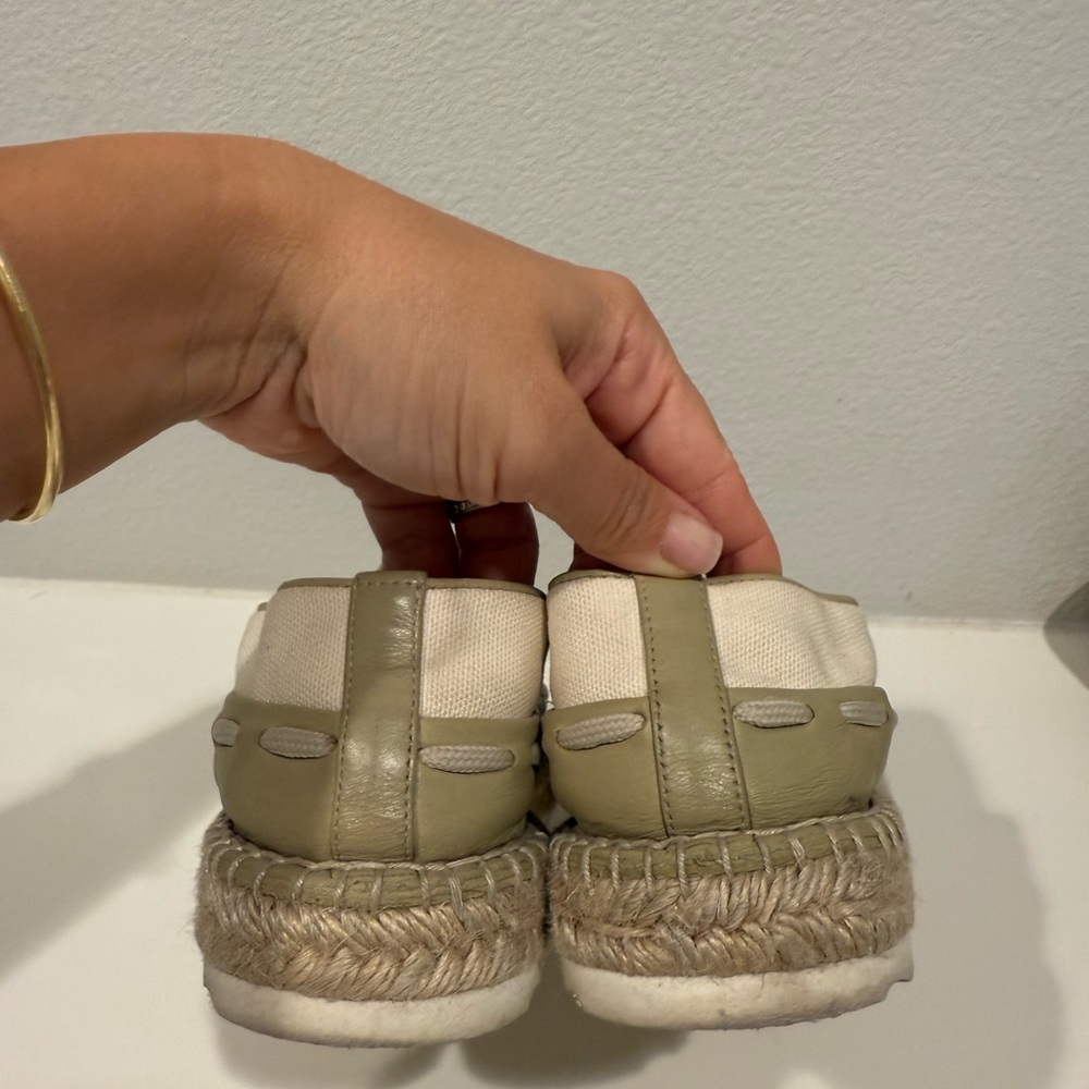 Women's Cream and Tan Espadrille Loafers - Picture 2 of 5